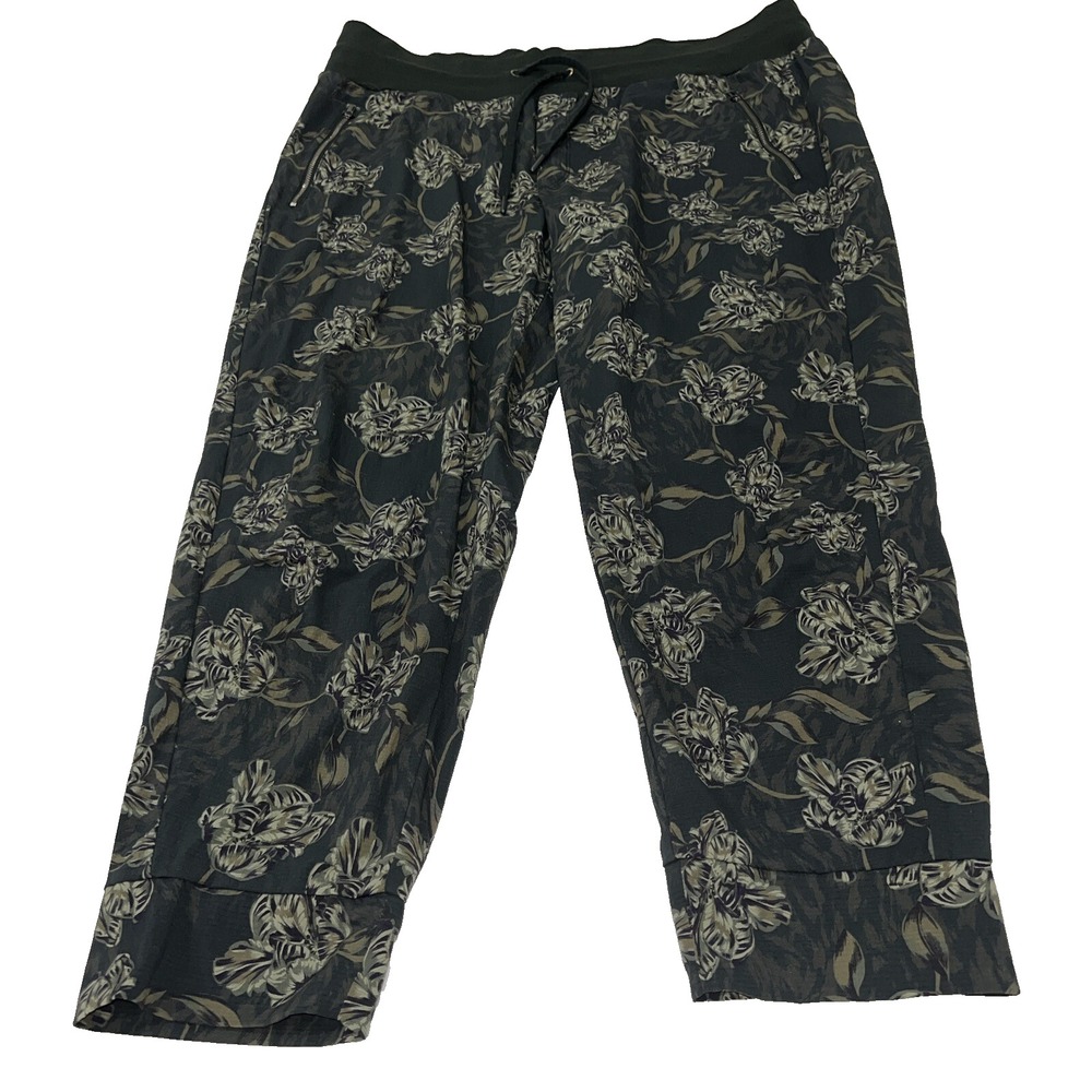 Athleta Women's Trekkie North Printed Jogger Pants Floral Black Green Size 18